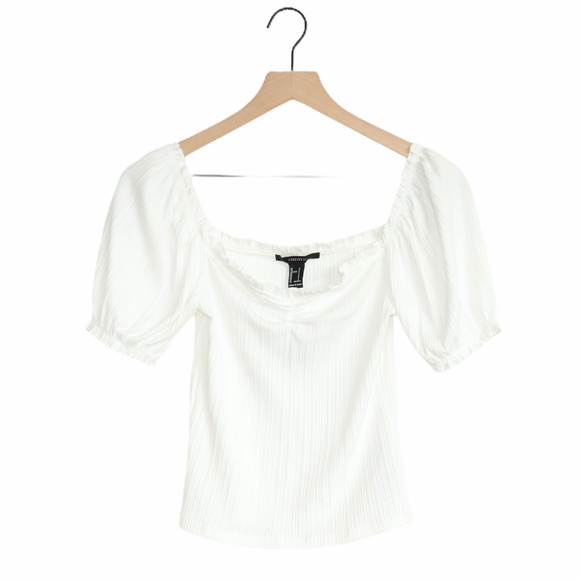Forever 21 Tops - Forever21 White Off The Shoulder Ribbed Top S NWT